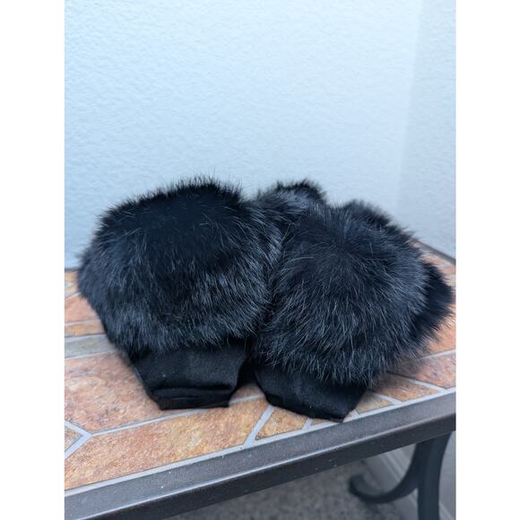 Genuine Rabbit Fur Men\'s Black Slippers 13 Soft Sole Lounge Casual Cottagecore main image 6